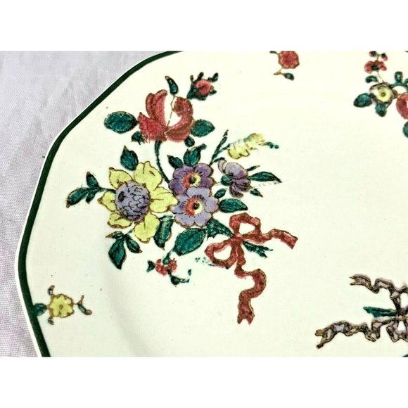 Royal Doulton Old Leeds Sprays - Small Bread & Butter Plate - Green Backstamp - Picture 3 of 6